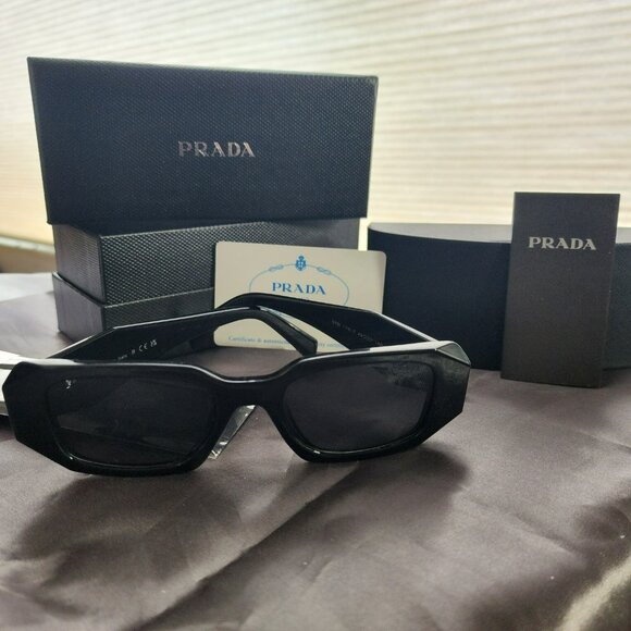 Prada Women's Sunglasses 49 mm Black / Dark Grey Lens - Picture 7 of 7